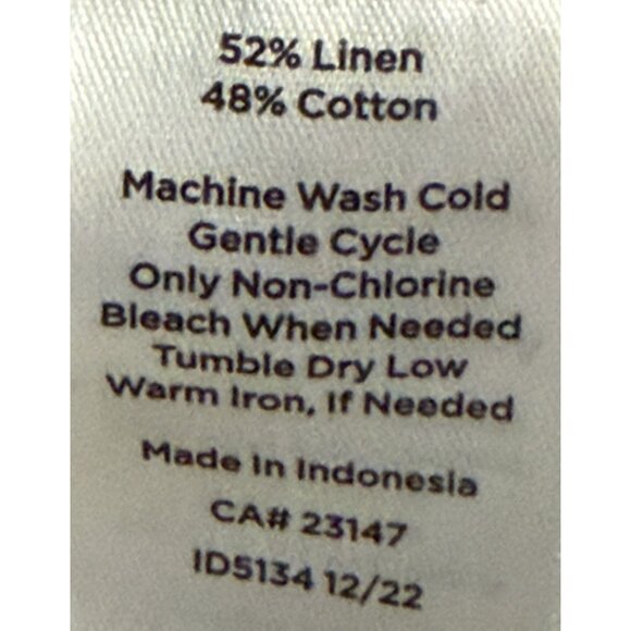 Talbots Womens Linen-Blend Capri Pants Size 12 Beige Pockets Beachy Lightweight - Picture 6 of 6